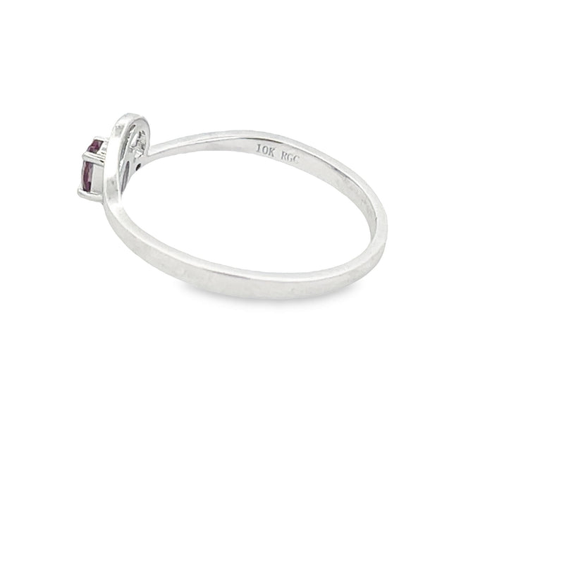 .02ct Created Alexandrite Diamond Ring 10KT White Gold