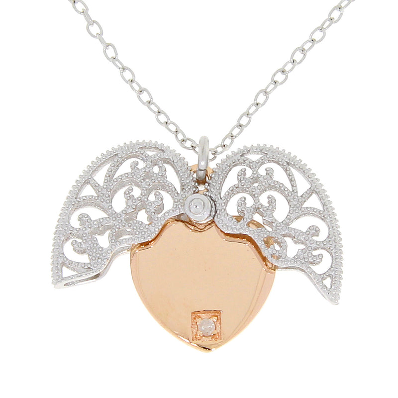 .01ct Diamond Heart Love Pendant Sterling Silver