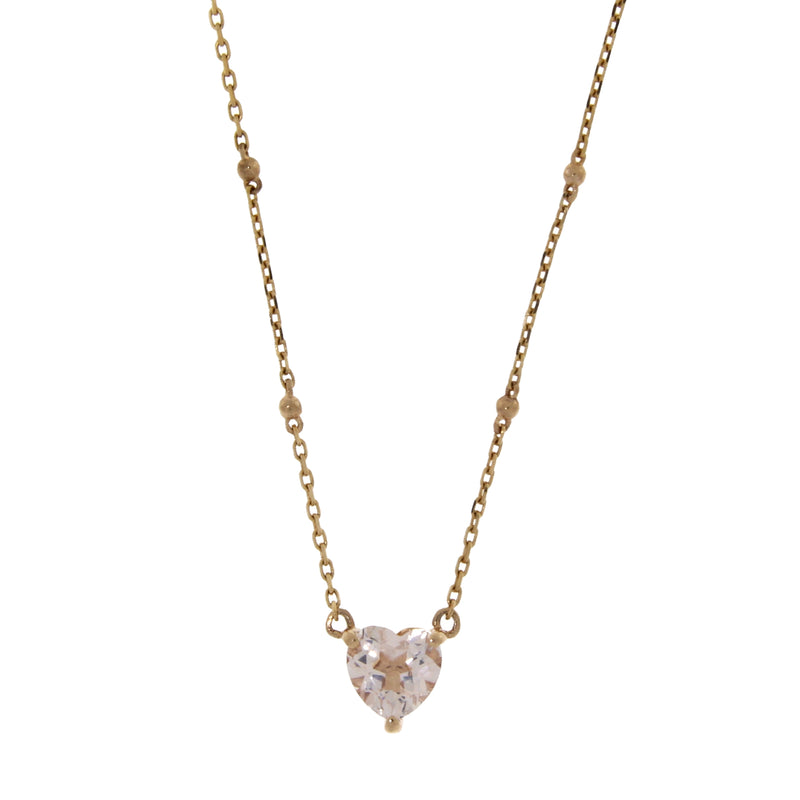 Morganite Diamond Heart Love Pendant 10KT Rose Gold
