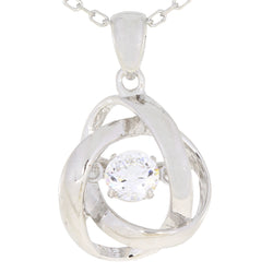 Genuine Silver and CZ Dancing Pendants Sterling Silver