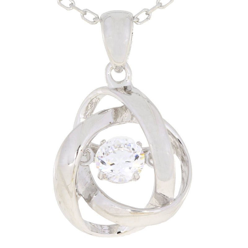 Genuine Silver and CZ Dancing Pendants Sterling Silver