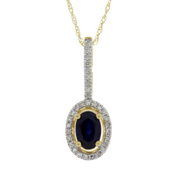 Sapphire Diamond Fashion Pendants 14KT Yellow Gold