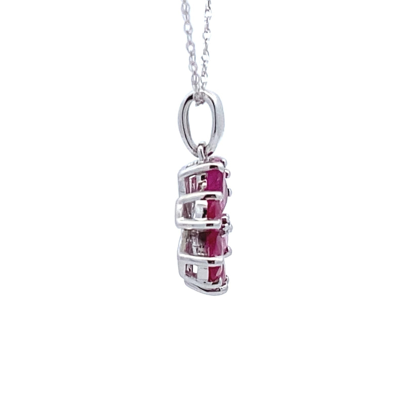 .01ct Ruby Diamond Fashion Pendants 10KT White Gold