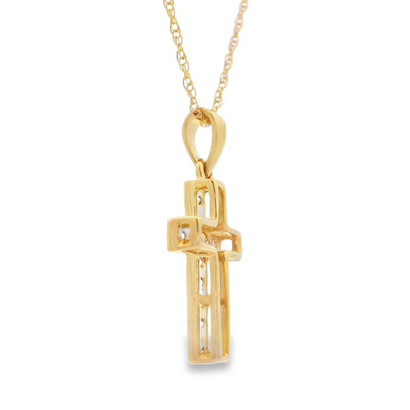 .11ct Diamond Cross Religious Pendant 14KT Yellow Gold