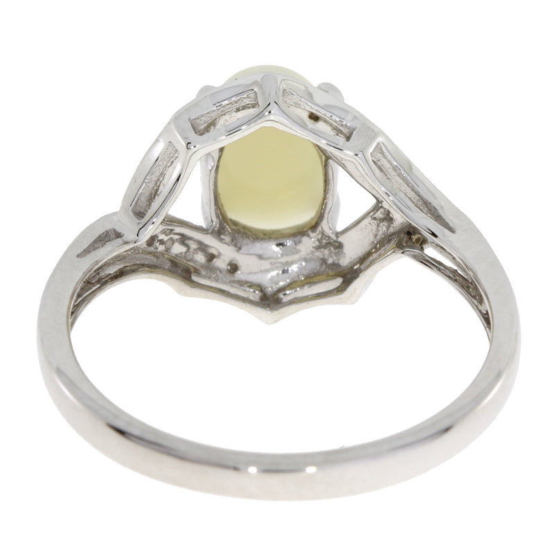 Natural .08ct Opal Diamond Ring 10KT White Gold