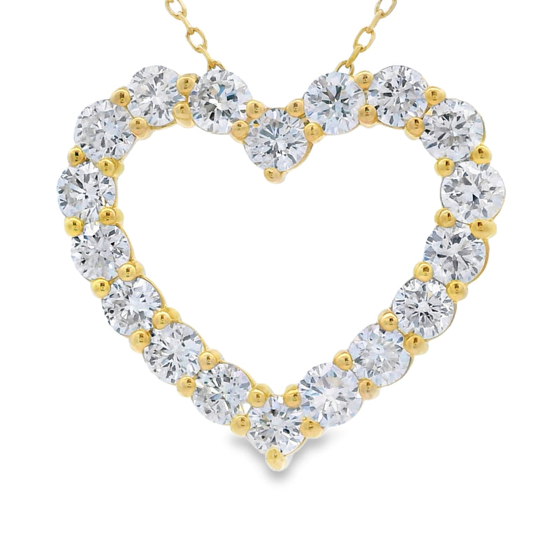 Lab Grown Diamond Heart Love Pendant 10KT Yellow Gold