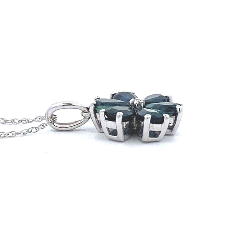 .01ct Sapphire Diamond Fashion Pendants 10KT White Gold