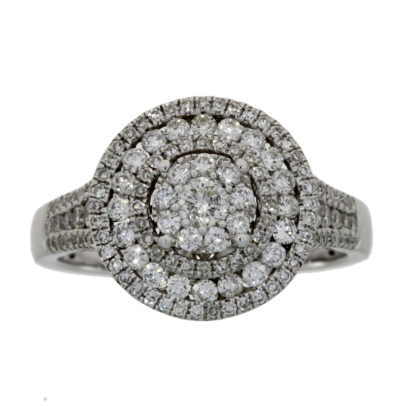 Genuine 1.00ct Diamond Ring 14KT White Gold