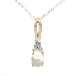 .02ct Opal Diamond Fashion Pendants 10KT Yellow Gold
