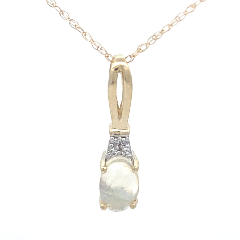 .02ct Opal Diamond Fashion Pendants 10KT Yellow Gold