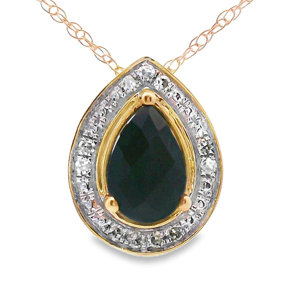 .03ct Onyx Diamond Fashion Pendants 10KT Yellow Gold
