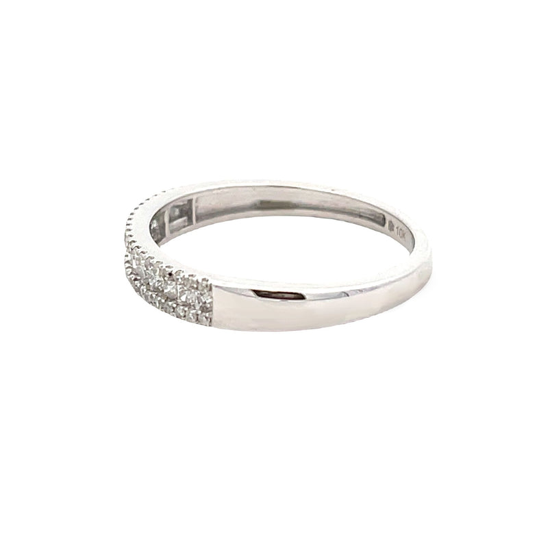 Natural .25ct Diamond Wedding Band Ring 10KT White Gold