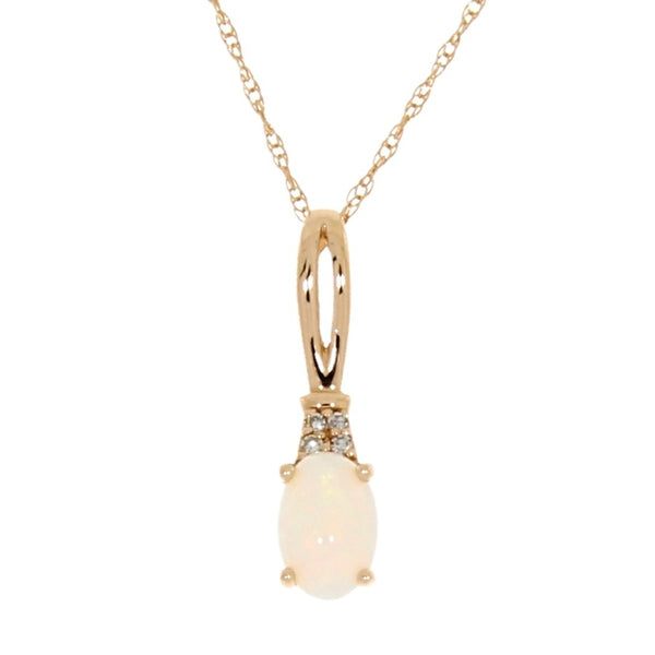 .02ct Opal Diamond Fashion Pendants 14KT Rose Gold