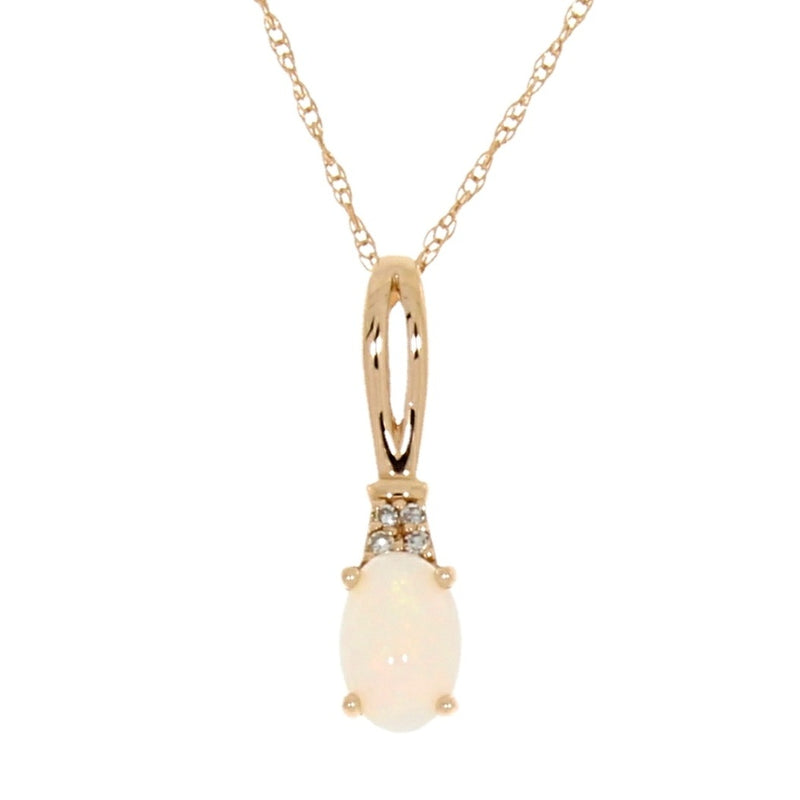 .02ct Opal Diamond Fashion Pendants 14KT Rose Gold