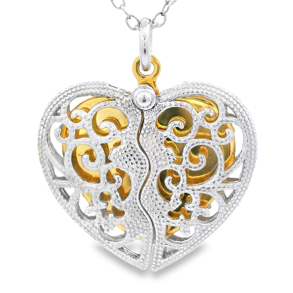 .01ct Diamond Heart Love Pendant Sterling Silver