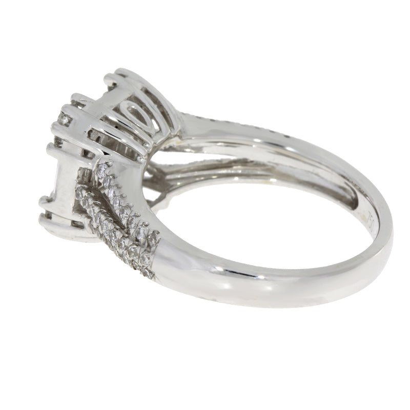 Genuine .95ct Diamond Ring 18KT White Gold