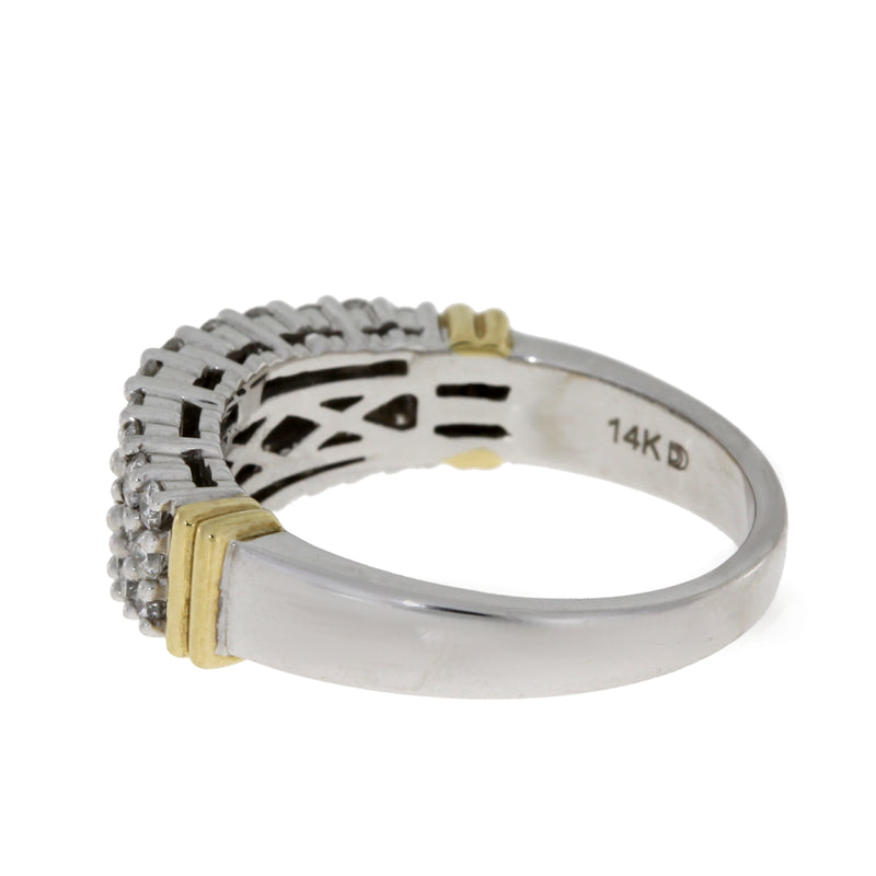 1.00ct Diamond Wedding Band Ring 14KT 2 Tone Gold
