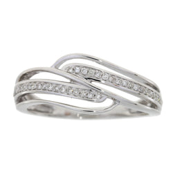 .13ct Diamond Fashion band rings 14KT White Gold