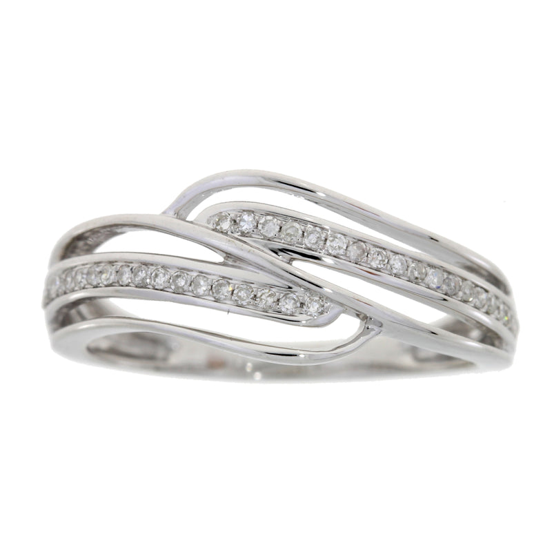 .13ct Diamond Fashion band rings 14KT White Gold