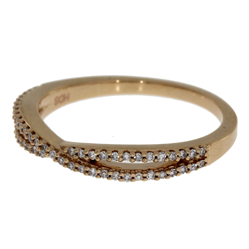 Genuine .15ct Diamond stackable band set 10KT Rose Gold