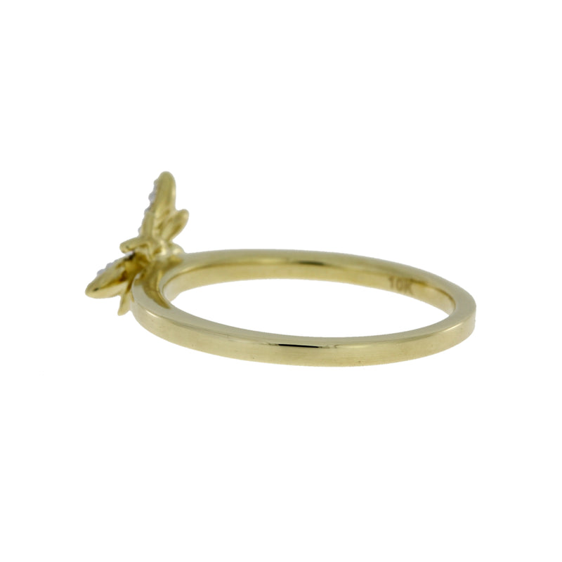 .02ct Black Diamond Animal Ring 10KT Yellow Gold