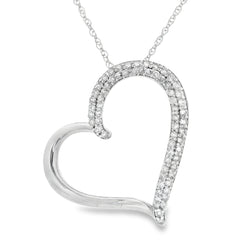 .30ct Diamond Heart Love Pendant 10KT White Gold