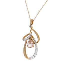 .90ct Morganite White Topaz Pendant 10KT Rose Gold