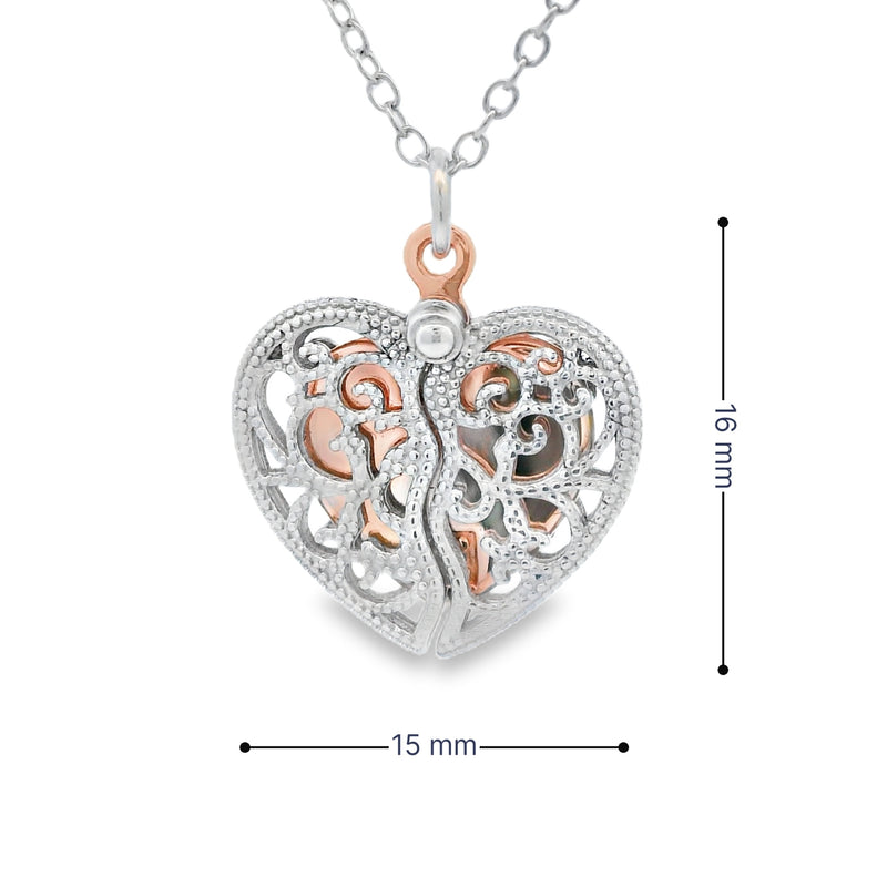 .01ct Diamond Heart Love Pendant Sterling Silver