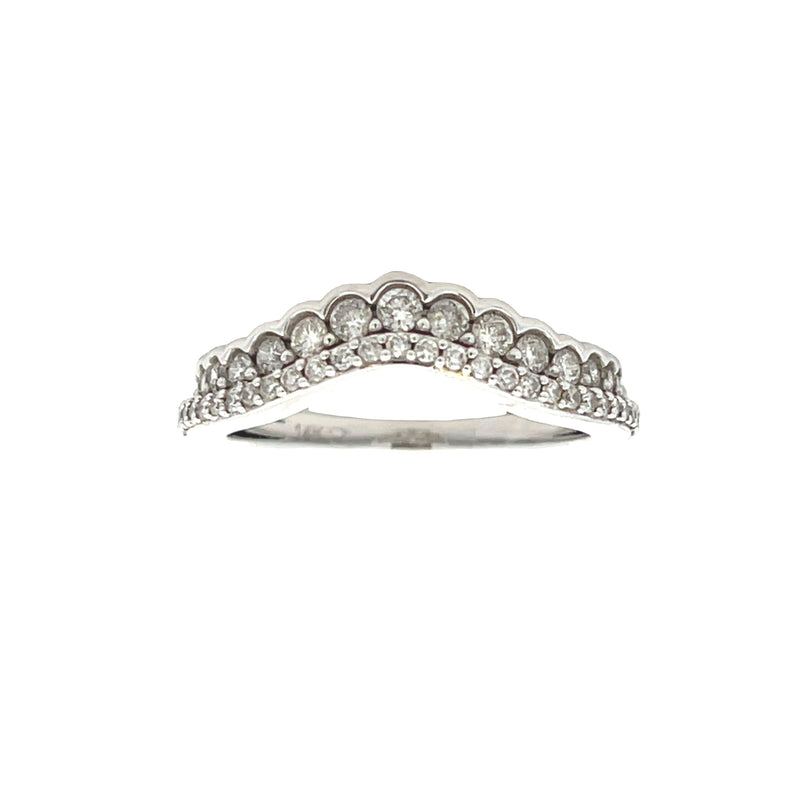 Genuine .50ct Diamond Ring Guard Wrap 14KT White Gold