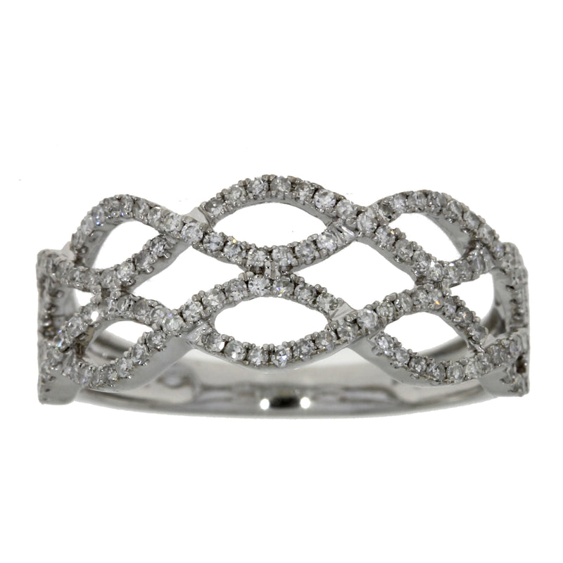 .50ct Diamond Fashion band rings 14KT White Gold