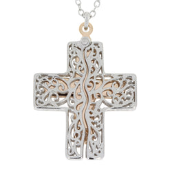 .01ct Diamond Cross Religious Pendant Sterling Silver