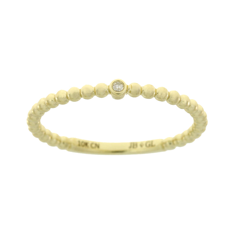.01ct Diamond stackable band set 10KT Yellow Gold