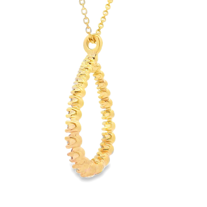 Genuine .26ct Diamond Fashion Pendants 14KT Yellow Gold