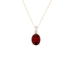 .02ct Garnet Diamond Fashion Pendants 10KT Yellow Gold