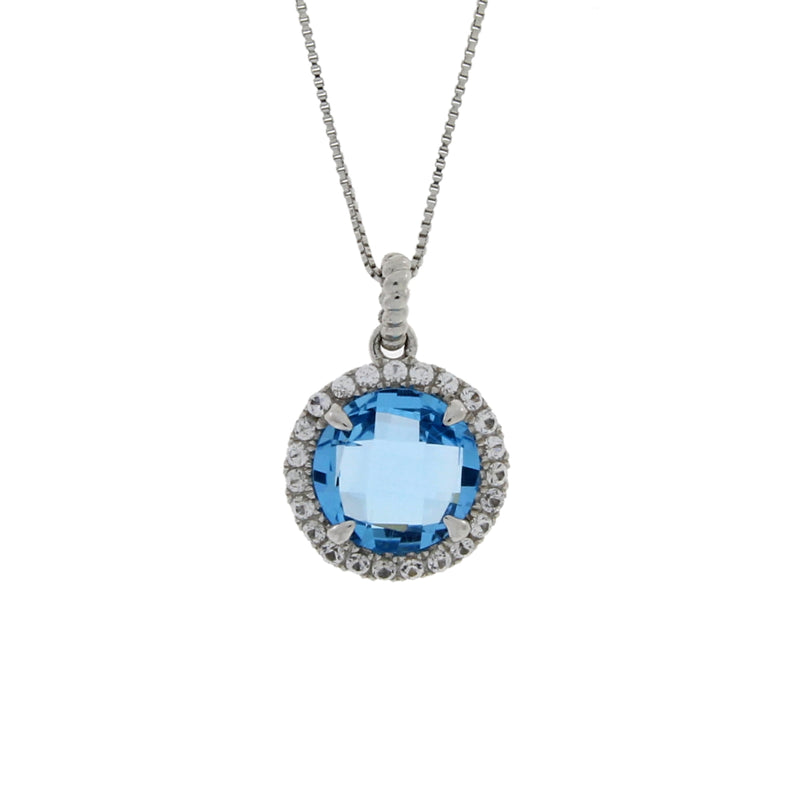 5.00ct Blue Topaz Fashion Pendants Sterling Silver