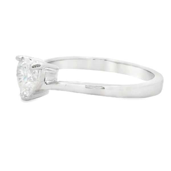 Natural .65ct Moissanite Eng Only Sterling Silver