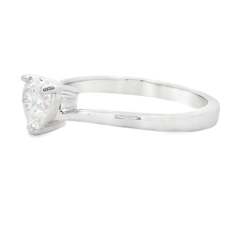 Natural .65ct Moissanite Eng Only Sterling Silver