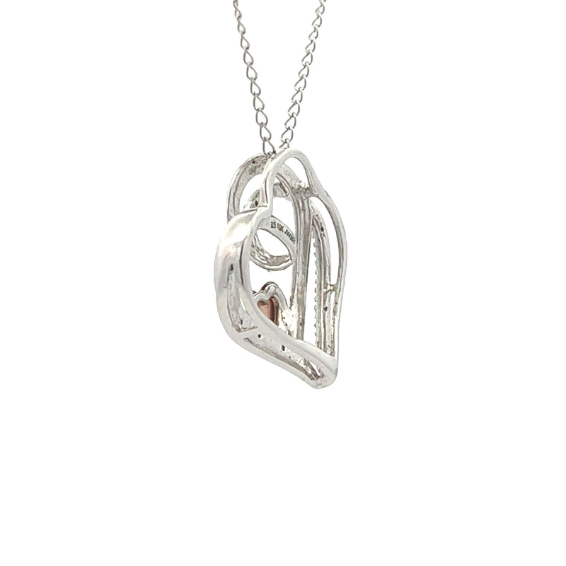 .01ct Diamond Heart Love Pendant Sterling Silver