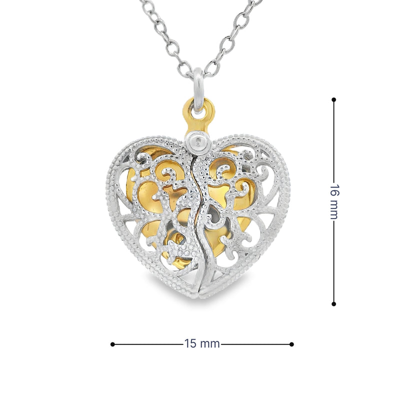 .01ct Diamond Heart Love Pendant Sterling Silver