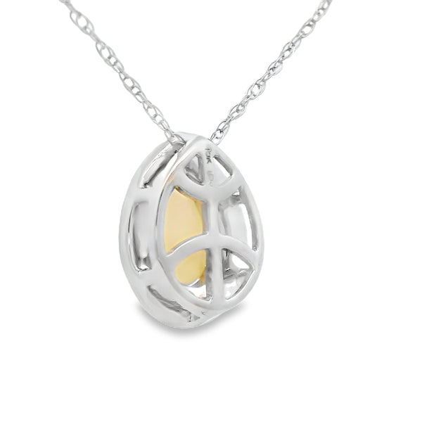 .03ct Opal Diamond Fashion Pendants 10KT White Gold