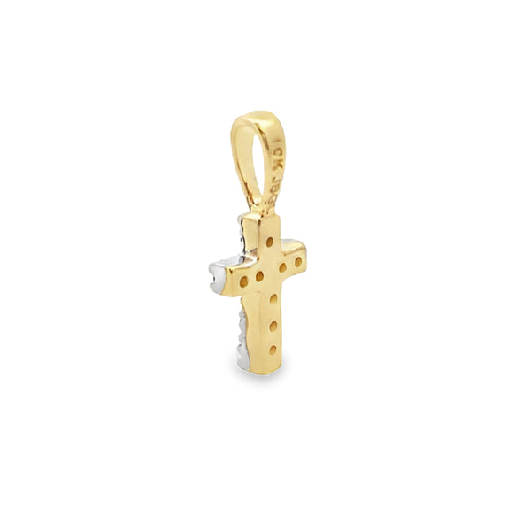 .03ct Diamond Cross Religious Pendant 10KT Yellow Gold