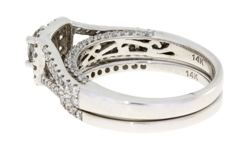 1.37ct Diamond Engagement Ring Set 14KT White Gold
