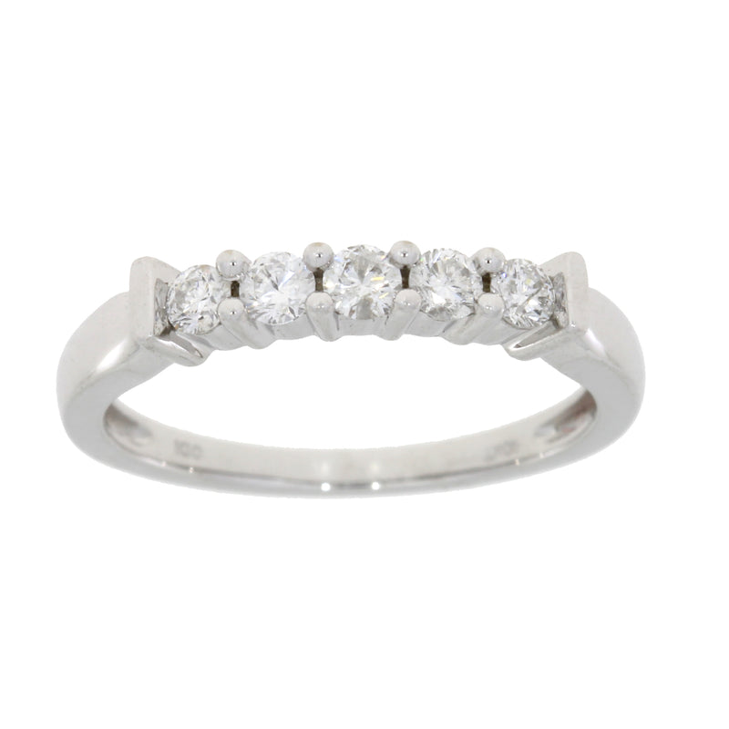 Natural .40ct Diamond Wedding Band Ring 10KT White Gold