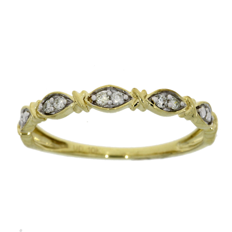 .06ct Diamond stackable band set 10KT Yellow Gold