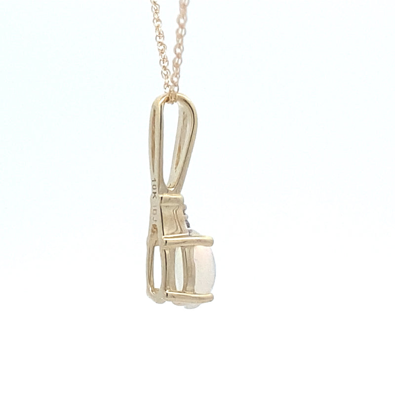 .02ct Opal Diamond Fashion Pendants 10KT Yellow Gold