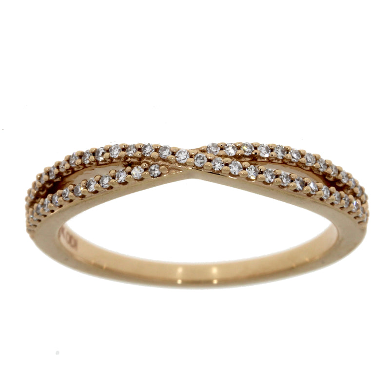 Genuine .15ct Diamond stackable band set 10KT Rose Gold