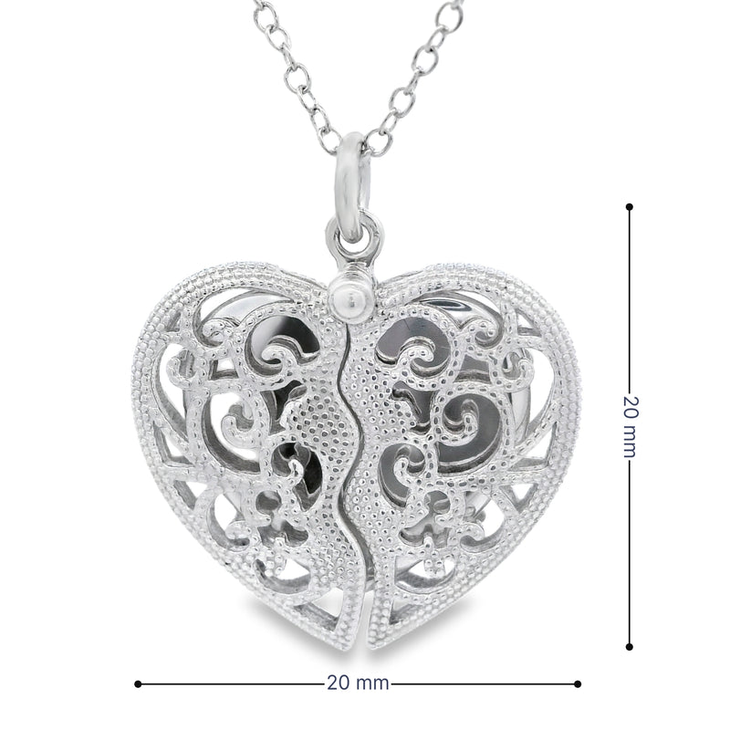 .01ct Diamond Heart Love Pendant Sterling Silver