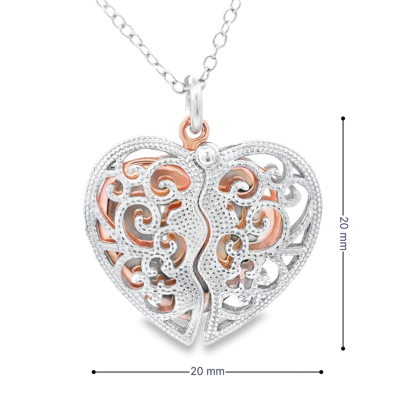 .01ct Diamond Heart Love Pendant Sterling Silver