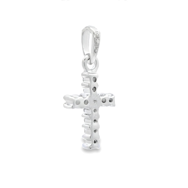 .05ct Diamond Cross Religious Pendant 10KT White Gold