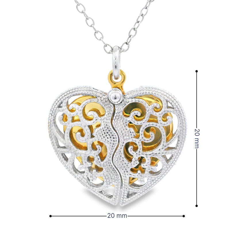.01ct Diamond Heart Love Pendant Sterling Silver